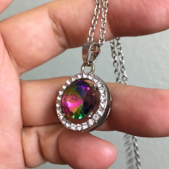 🖤Vtg mystic crystal pendant necklace - Picture 8 of 14